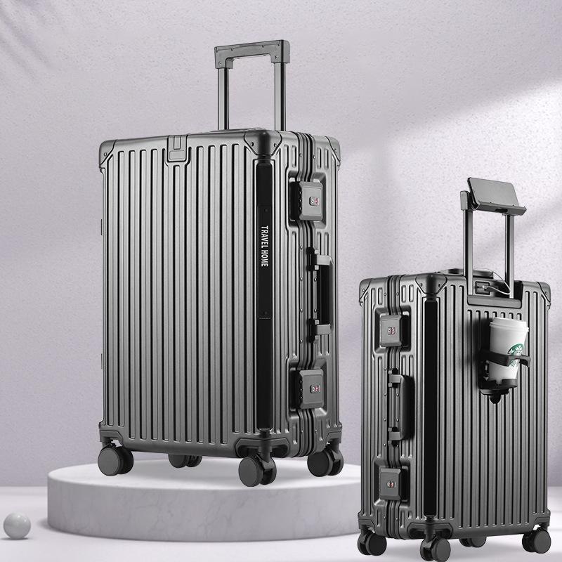 20-calowy Wielofunkcyjny Bagaż Podręczny Wysokiej Jakości z Kółkami Hamulcowymi i Ładowarką