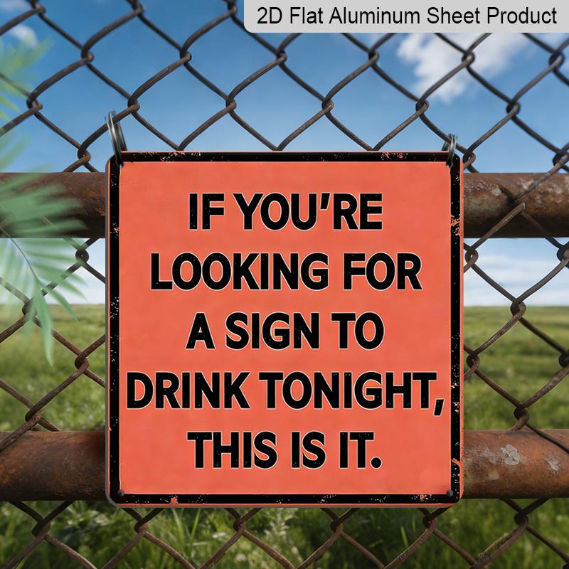 

2D Flat - 1pc, Vintage Metal Sign for Fun Drinks, Outdoor Plaque & Wall Decoration, Humorous Bar Decor, Wall Art for Bars, Retro Party Sign, Country 20*20cm