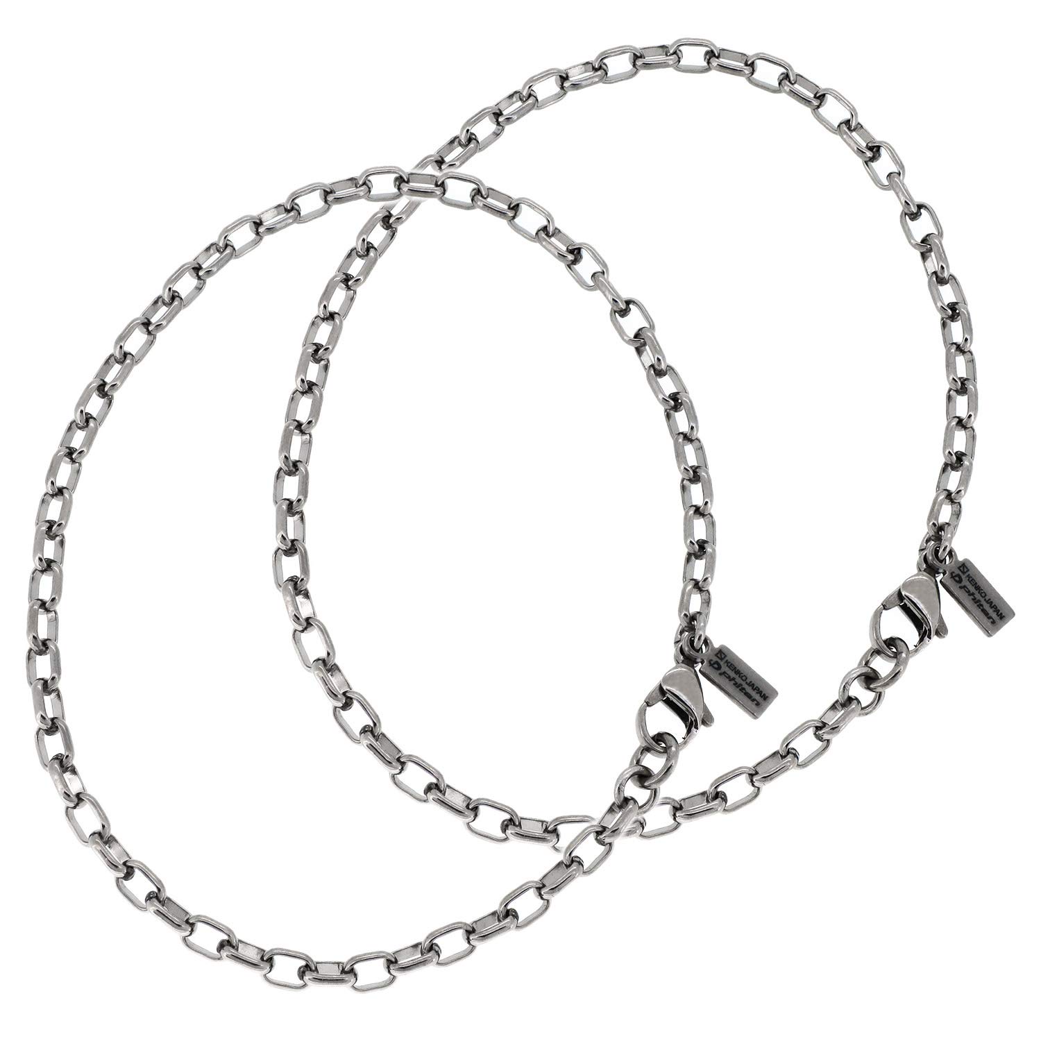 

KJ Phiten Titanium Pair Anklets Chokomaru Width Sports [KJ Phiten] [Обмежений товар] 3,9 мм (Жінки 23 см, чоловіки 25 см) срібний