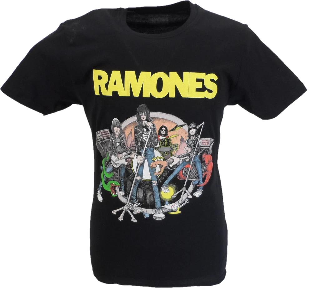 Unisexs Black Official Ramones Cartoon T Shirt S
