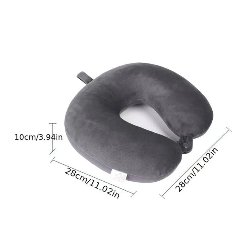 1pc Travel Pillow Neck Pillow Airplane Pillow Traveling Car Home Office Travel Neck Flight Pillow Snap Strap Soft Cover