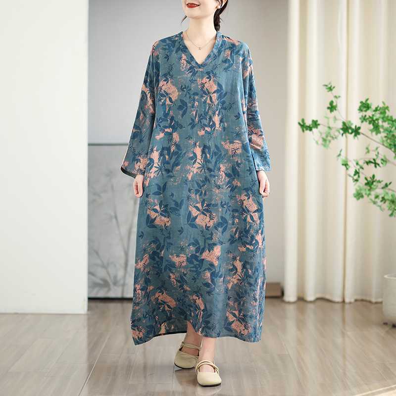 

Отпускной стиль V-образный вырез ретро длинная юбка One Size