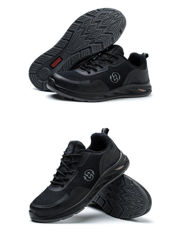 Men's Anti-Smash Breathable Safety Shoes - Wear-Resistant PU Sole, Comfortable Mesh Labor Protection Footwear