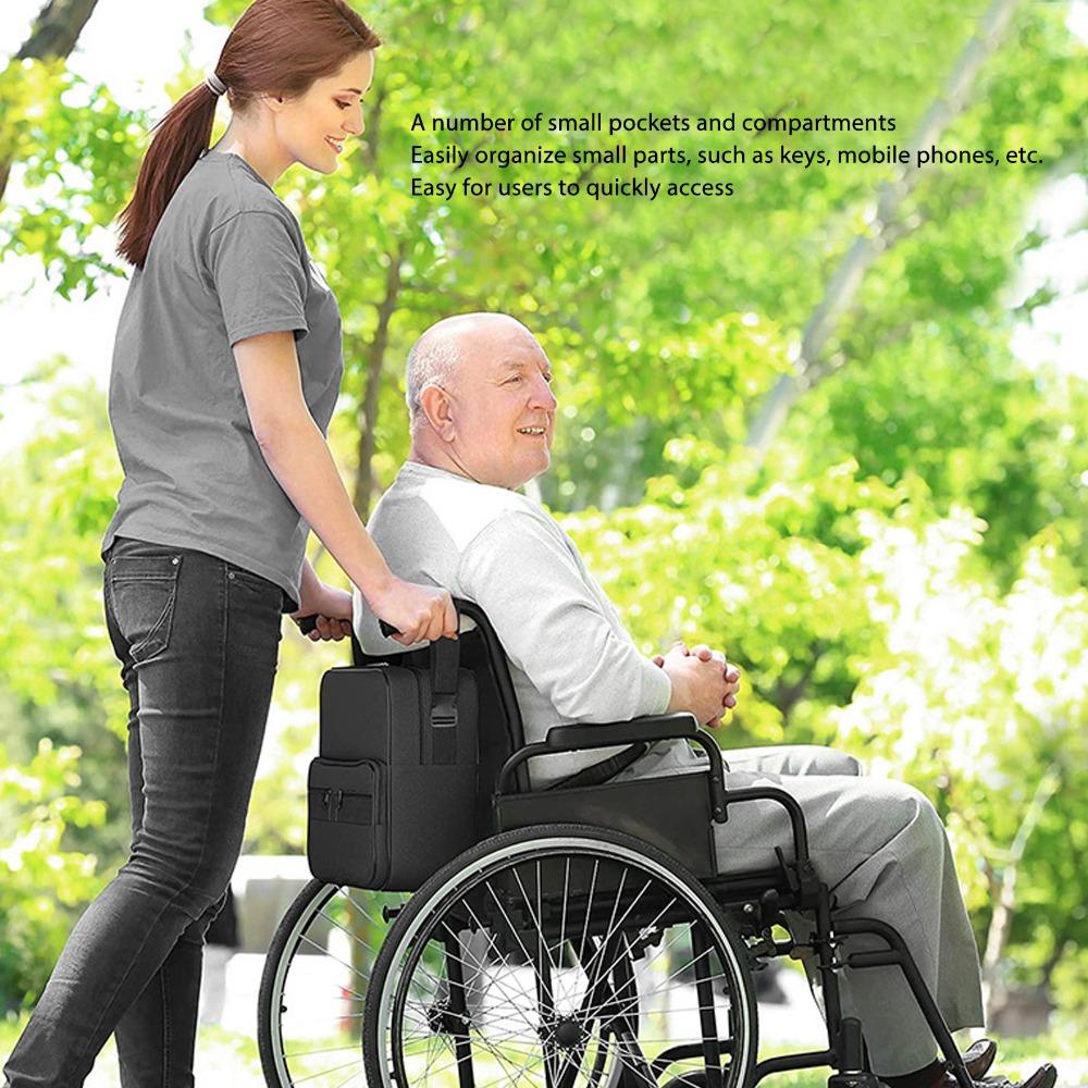 Large Capacity Wheelchair Bag Waterproof Durable Hanging Wheelchair Bag Easy Access Multi Layer Wheelchair Pouch Bag Outdoor