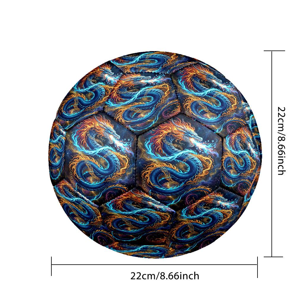 1pc Cosmic Dragon Art Theme Soccer Ball Football, Size 5, Lightweight PVC, Outdoor Training Soccer Ball,Gift c65109