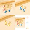 Stylish Modern Plaid Earrings Chic Geometric Shape For Birthdays Weddings Gifts