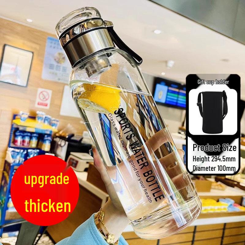 Durable High Borosilicate Glass Water Bottle with Tea Infuser – Large Capacity, Drop-Proof, High-Temperature Resistant