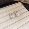 Silver Needle Zircon Flower Pearl Earrings New Year's Light Luxury High-end Stud Earrings Retro Temperament Red Earrings Women