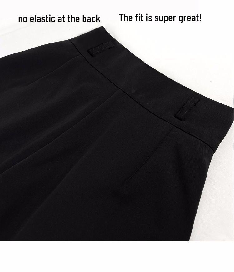 Versatile Gray High-Waist Loose Wide-Leg Suit Pants
