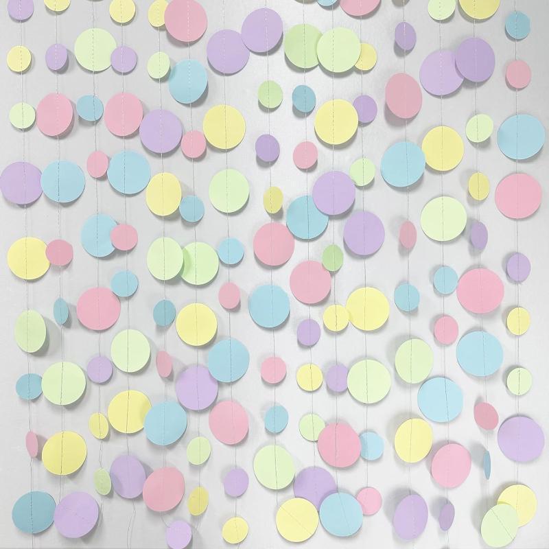 New Paper Circle Garland Banner Round Dots Colorful Colorful Dot Garland Hanging Party Garland Wedding Decorations