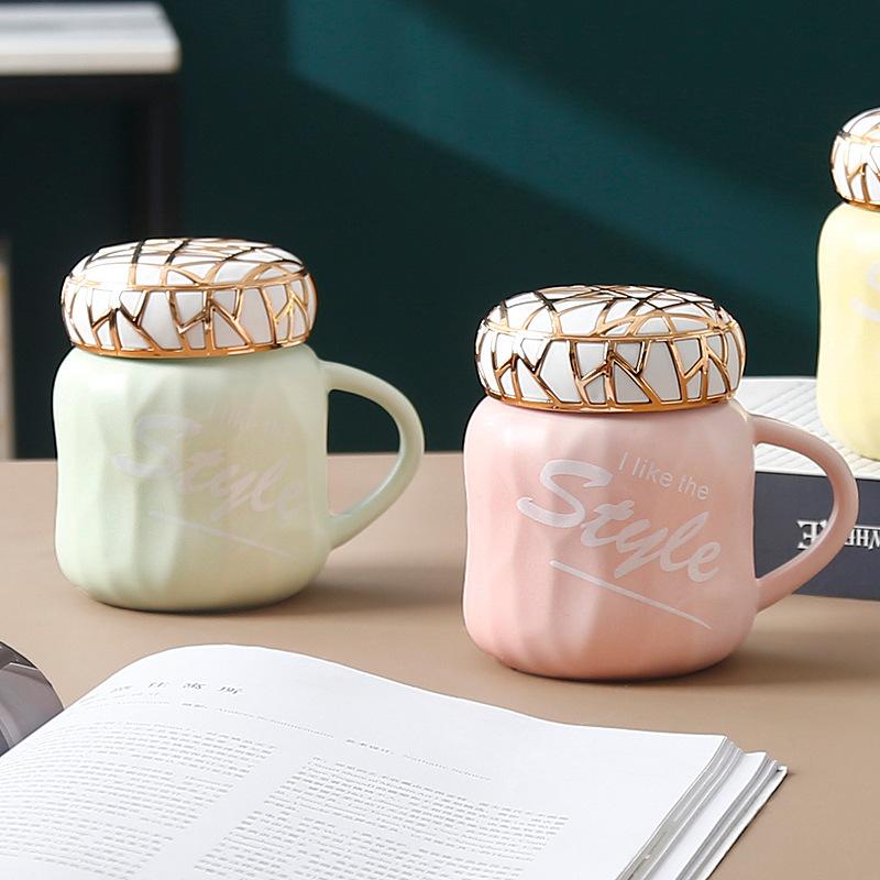 Creative ceramic bird's nest cup with lid high value trend personalized cup men's and women's gifts coffee milk drinking cup