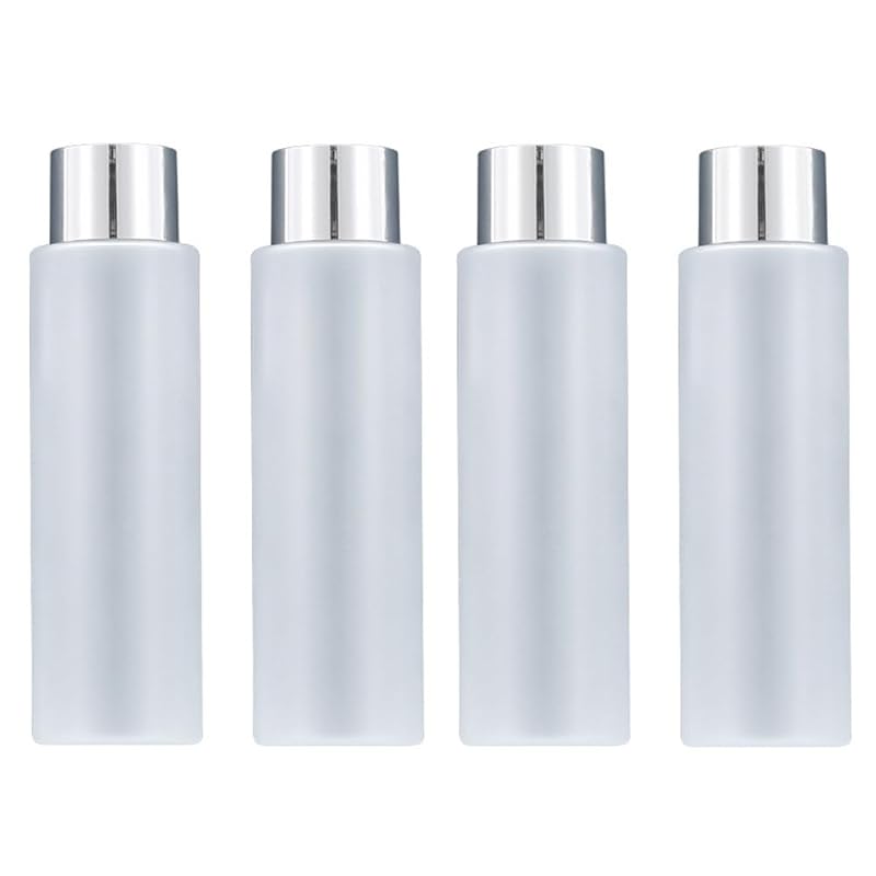 

[Mythology Square] travel bottle cosmetics lotion refill subdivision container case trip portable transparent clear 200ml 4 pieces set