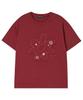 AWESOME STUDIO Flower Patchwork Short Sleeve T-Shirt Wine