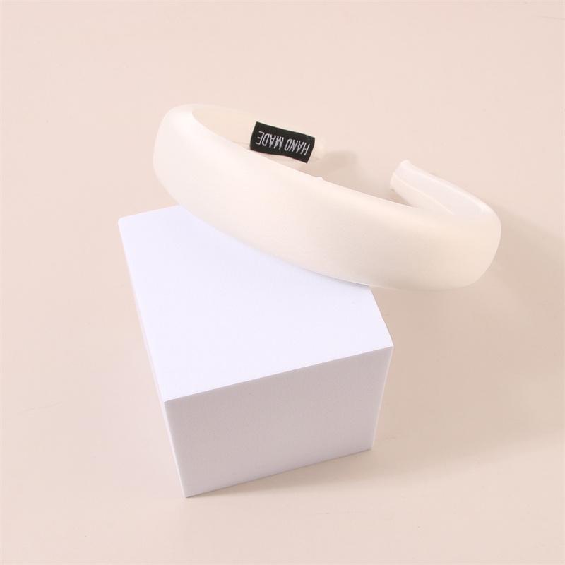 

3 см Весенне-летняя милая повязка на голову из атласной ткани с губчатой подкладкой для леди, девочек, аксессуары для волос