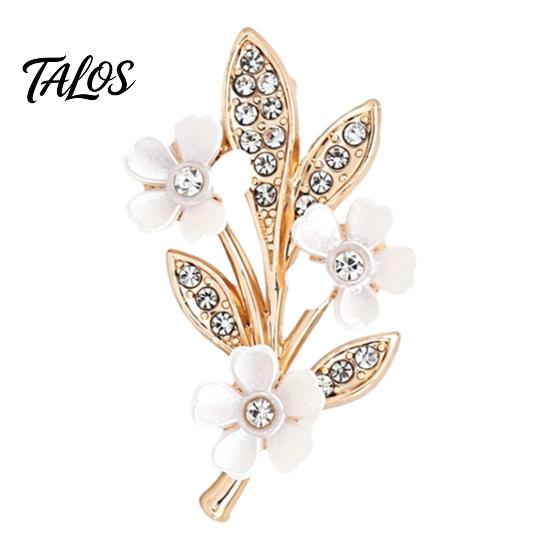 Clothing Decoration Pin Rhinestone Flower Brooch Pin, Bling Floral Lapel Coats Jewelry for Women, Coat Shirt Sweater Dress Decorative Accessory