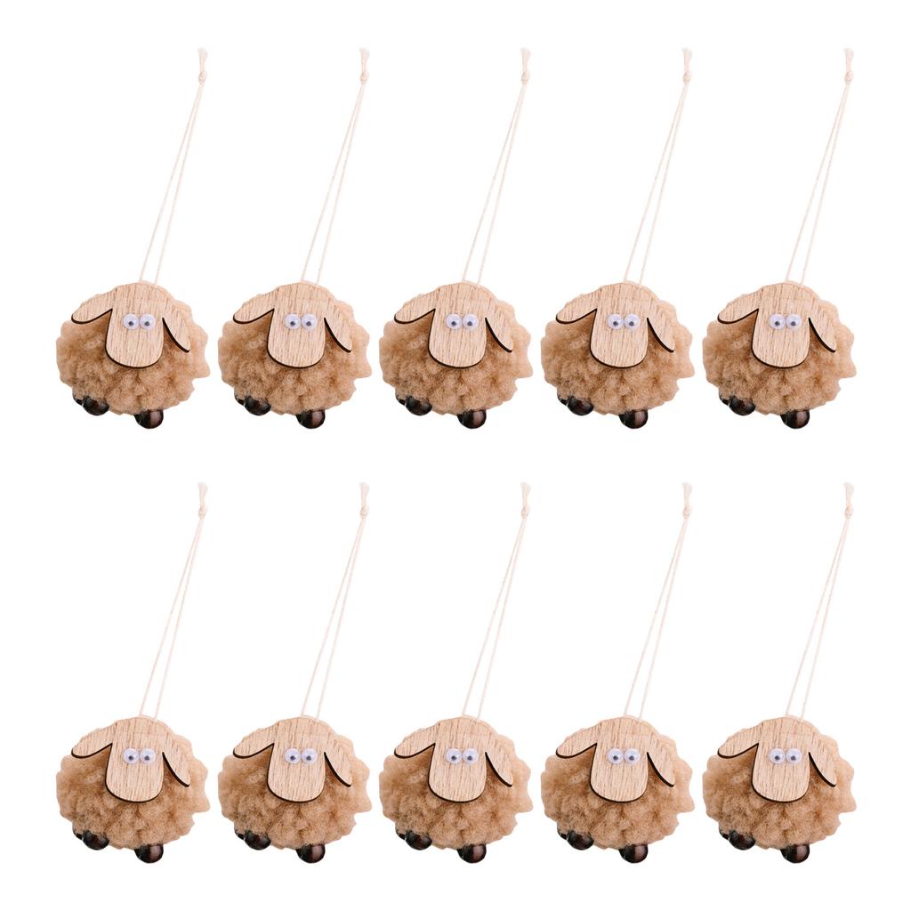 Set of 10 Soft Felt Sheep Christmas Tree Decorations Felt Sheep Hanging for Christmas Tree Ornamentation and Gifts