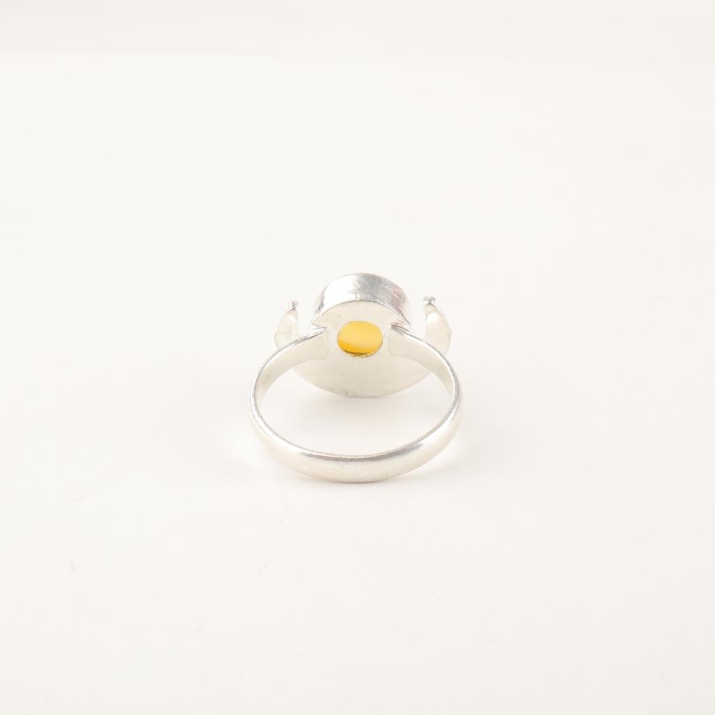 Natural Yellow Cat's Eye Gemstone 925 Sterling Silver Handmade Jewelry Ring Gift RR-48-38