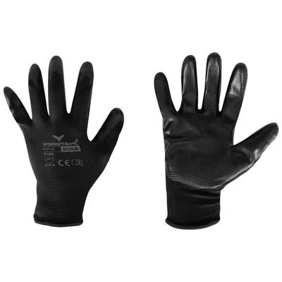 WORK GLOVES Nitrile Coated Protective Gloves BLACK R9 Vorstahl