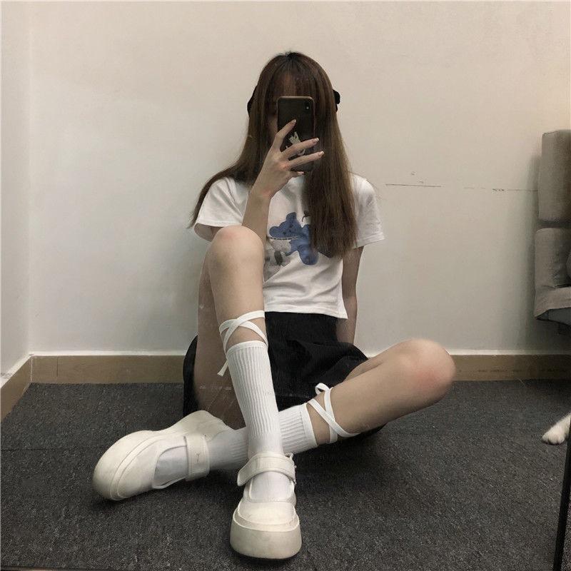 Women's Summer Fashion New Cross Strap College Wind Tube Cotton Socks