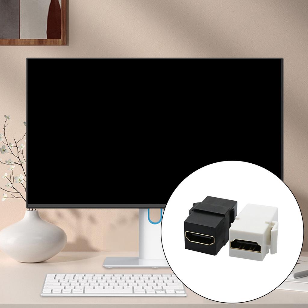 HDMI Keystone Jack Female To Female Adapter HDMI Coupler for Wall Plate 4K Video Support Black