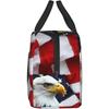 Bald Eagle Thermal Lunch Box Insulated Lunch Bags for Women Men American Flag Reusable Lunch Tote Bags for Work Picnic Travel