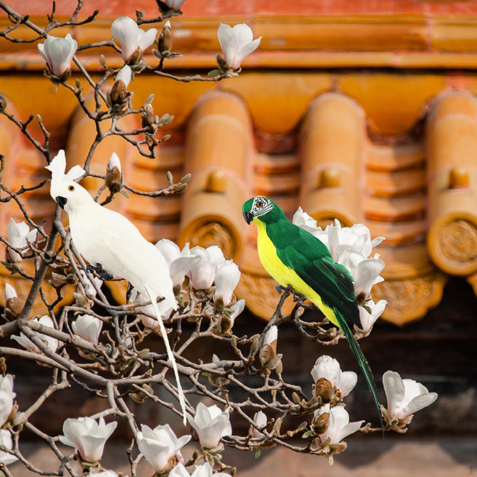 

2pcs Artificial Parrot Figurines for Outdoor Garden Pathway
