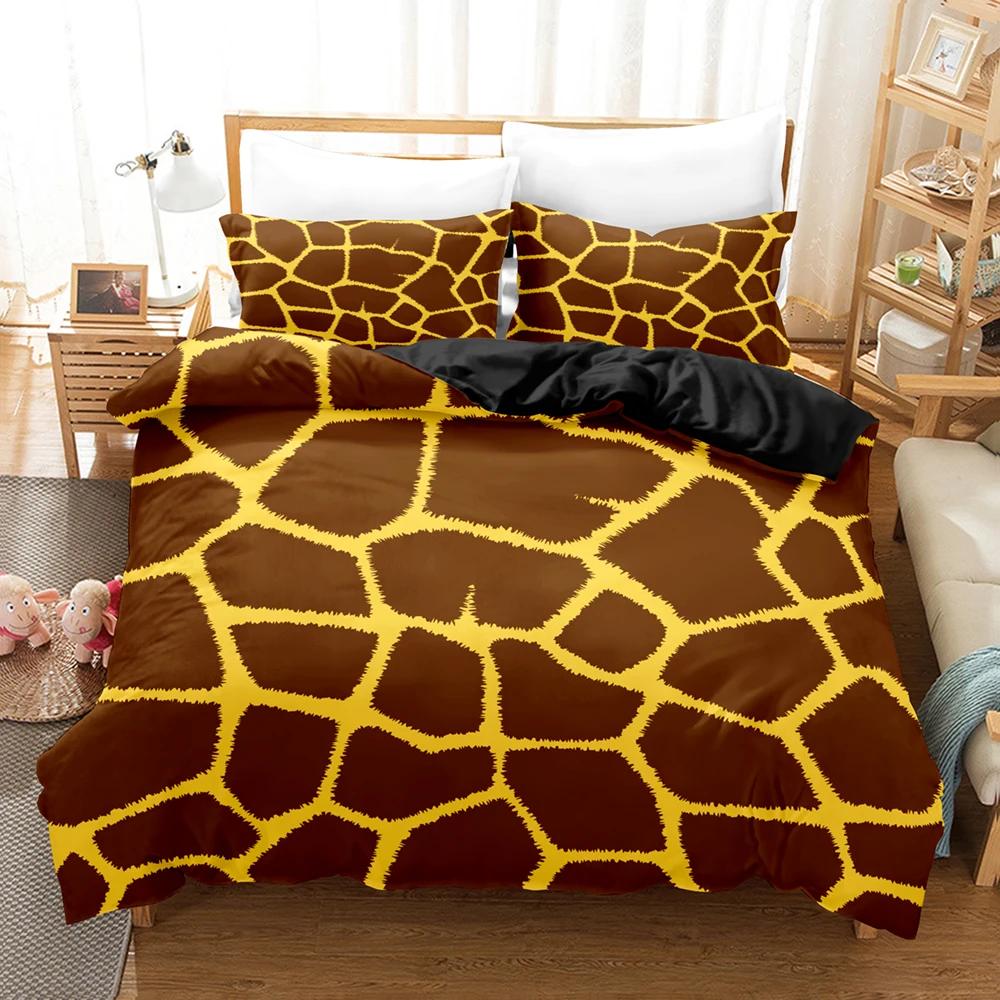 Gold Chain Leopard Leopard Print Comforter Cover King Size Women Cheetah Duvet Cover Set Home Hotel Room Soft Bedding Sets 3D