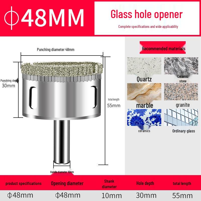 Emery Glass & Tile Drill Bit, 3-200mm Rotary Hole Saw for Marble