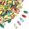 50 Stück Bunte Pferdauge Zum Aufnähen Acryl Strasssteine Mit Goldener Kralle Glas Kristall Zum Aufnähen Perlen Für Kleidung Kopfbedeckung Dekoration