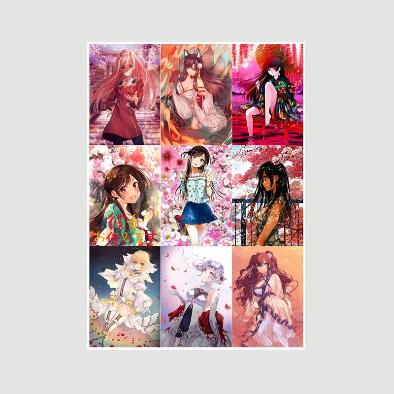 Home Decor Painting Sweet Little Loli Anime Girl Poster Cute Lolita Manga Figure White Paper Posters and Prints Bar Bedroom Decoration Mural