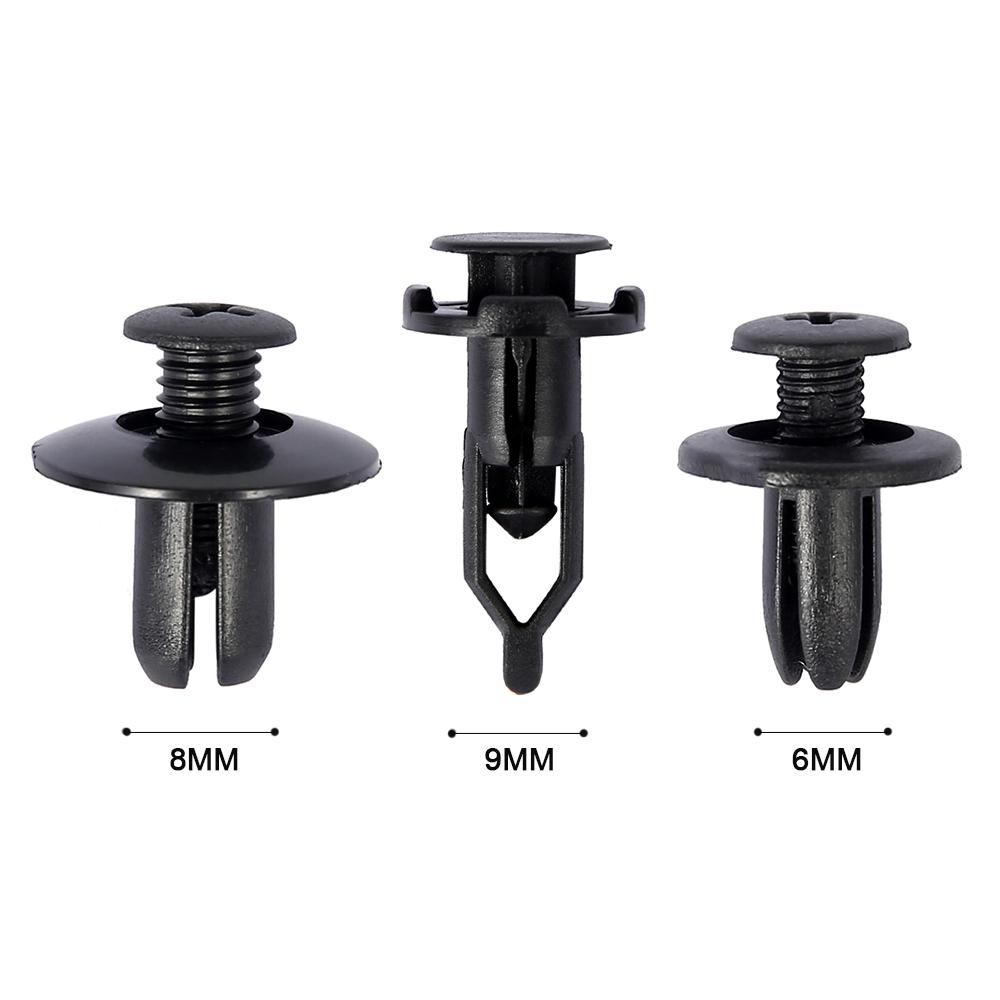50pcs Auto Fastener Clip 6mm 8mm 9mm Car Retainer Kit Plastic Fastener Screw Rivet Door Trim Panel Clips Car Accessories