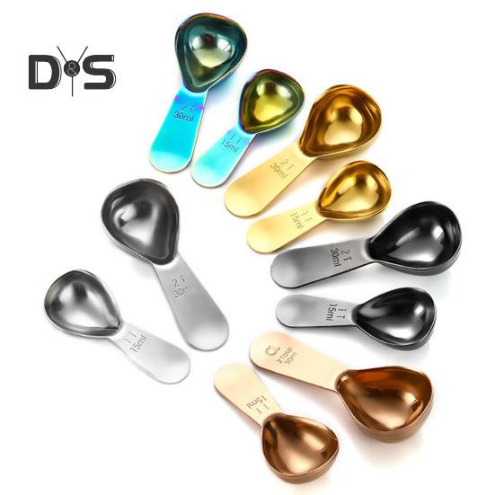 Coffee Scoop Stainless Steel Measuring Spoon 15/30ml Tablespoon for Ground Coffee Sugar Spices Short Handle Cooking Measurement Tool