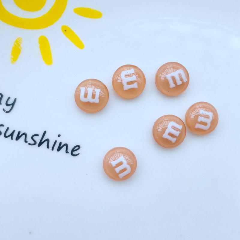 100 Pcs New Cute Mini Resin Mixed Color M Candy Series Flatback Ornament Jewelry Making Manicure Hairwear Accessories A42