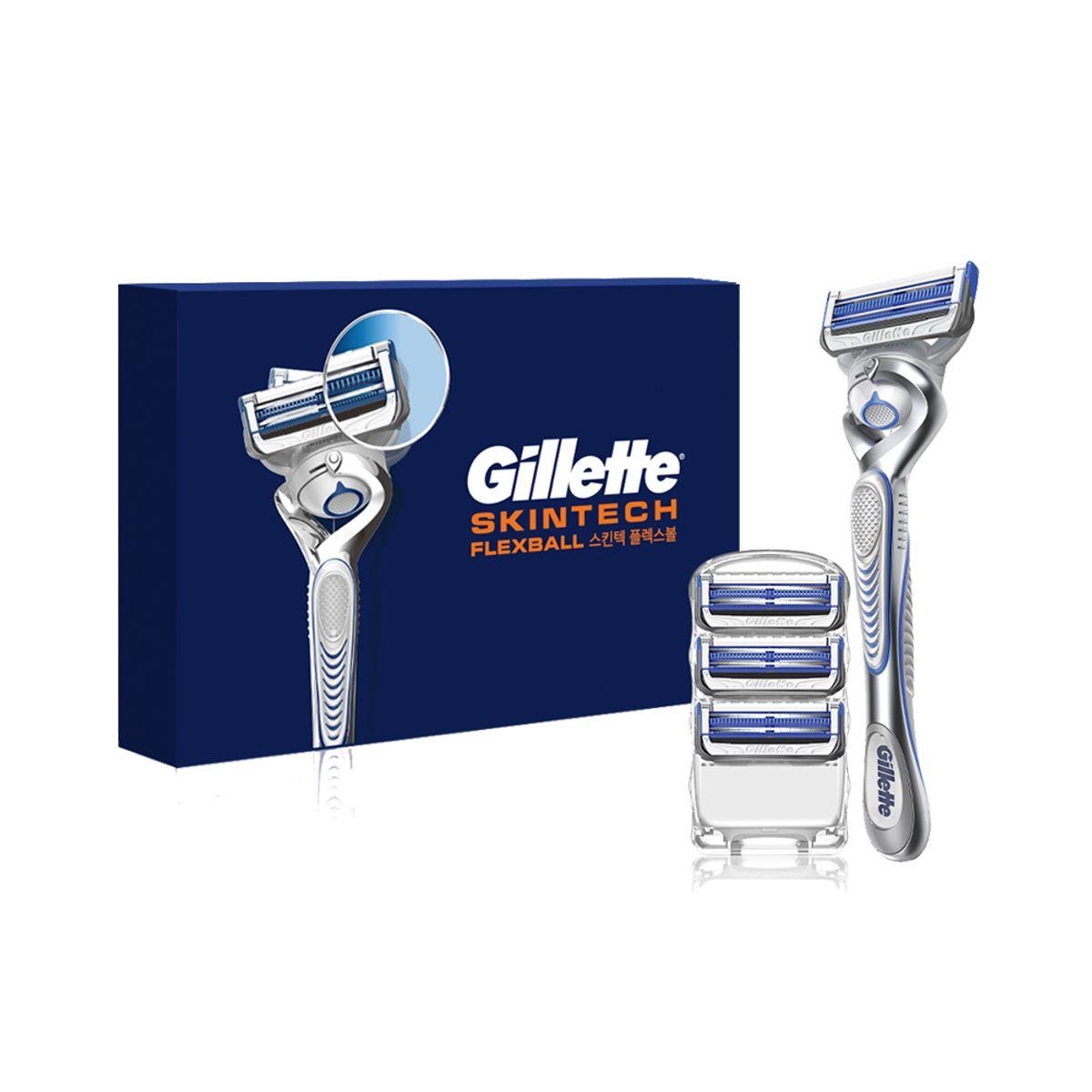 SkinTek Manual (Flexball) Razor + 3 Blades Pack