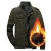 Autumn and Winter European and American Outdoor Tooling Stand-up Collar Zipper Jacket Men's Casual Jacket Men's Fleece Thicker