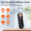 FM portable rechargeable pocket radio with LCD screen, suitable for gym, jogging, walking, camping