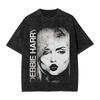 Debbie Harry Auf der Bühne T-Shirts Hip Hop Gewaschen Kurzarm Oversize T-Shirts Vintage für Unisex Damen Streetwear Bedrucktes T-Shirt
