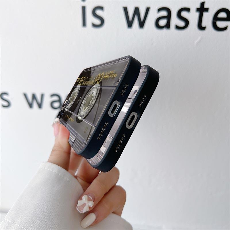 Vintage Music Tapes Cassette Phone Case for iPhone 11 15 Pro Max Case Coque 14 Plus 13 Pro 12 X XS XR 7 8 SE 2020 TPU Soft Cover