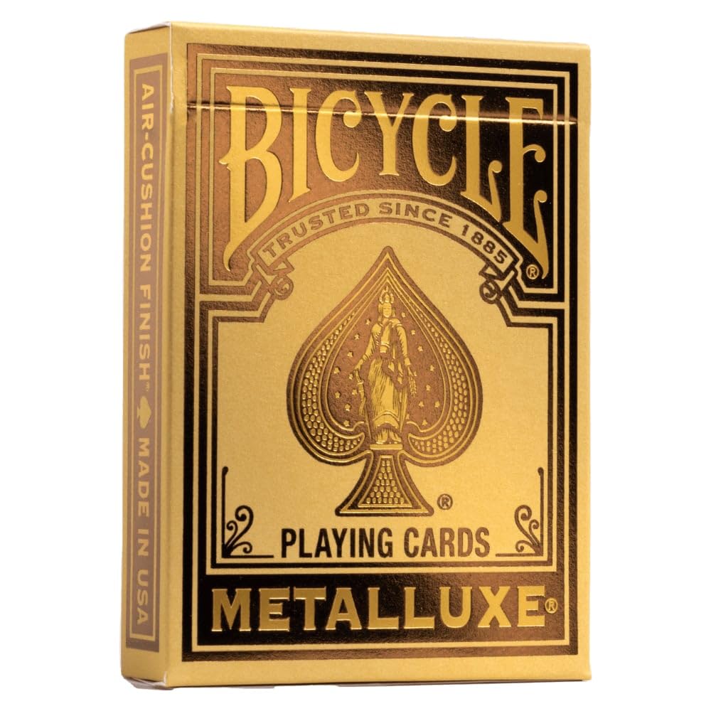 

Bicycle Metalluxe Gold Playing Premium Metal Foil Poker Size Cards, Finish,