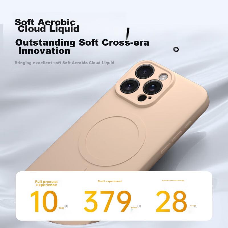 IPhone 16 Pro Max Case, Apple 16 Pro Max Protective Cover, Skin-Friendly Silicone Magnetic Full-Coverage Soft Protective Case, Ivory White