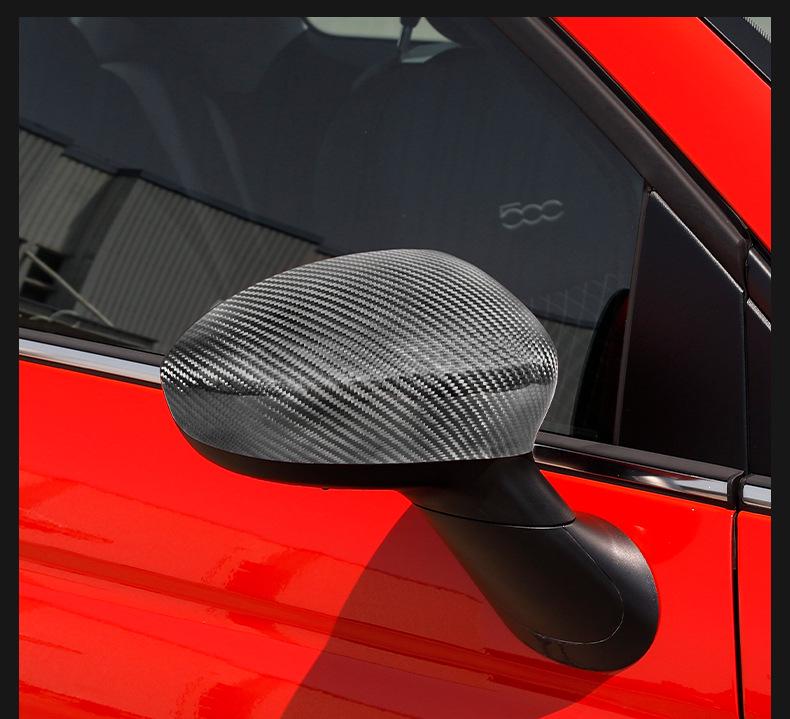 Fiat 500 Carbon Fiber Side Mirror Cover Sticker
