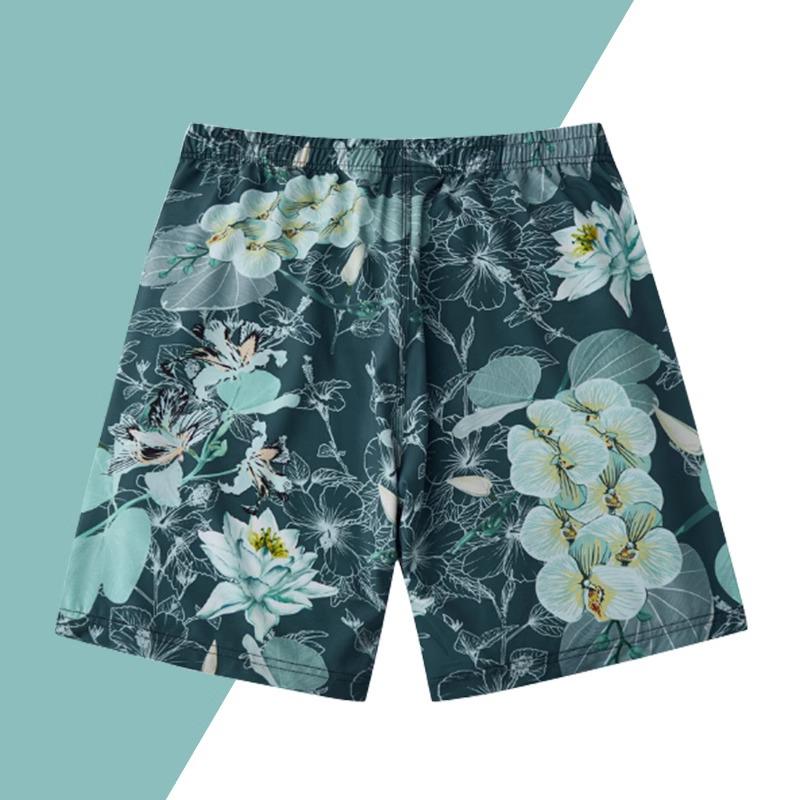 Men's Quick-Dry Casual Beach Shorts - Loose Fit, Ice Silk Swimming Trunks, Five-Point Length.