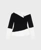 Alkialka One-Shoulder Layered Top (Black)