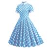 Vintage Polka Dot Printed Dresses for Women Summer Elegant Swing Rockabilly Party A Line Dress Ladies Midi Vestidos