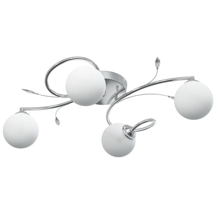 Plafonnier avec abat jour ronds en verre pour 4 LED G9
