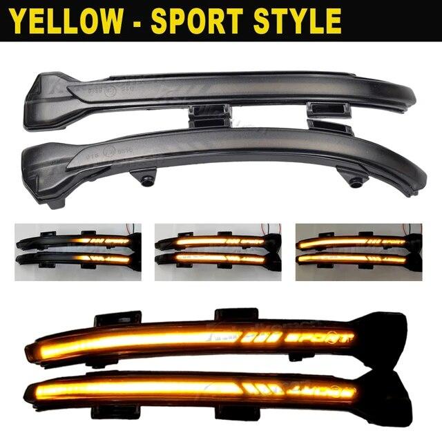 2PCS For VW Golf 7 MK7 GTI Smoked Dynamic Side Mirror Blinker Turn Signal Light For Volkswagen Rline Sportsvan Side Mirror Light
