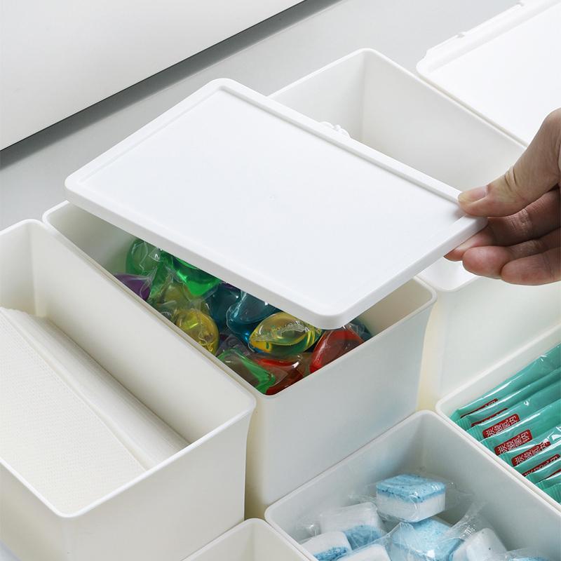 Japanese Plastic Dustproof Storage Box Drawer Closet Storage Container for Sundries Home Office Small Object Storage Organizer