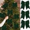 Staircase Hanging Bows 2Pcs Christmas Tree Bow Decors, Velvet Fabric Holiday Wreath Ornament Seasonal Home Accents for Home, Festive Garland