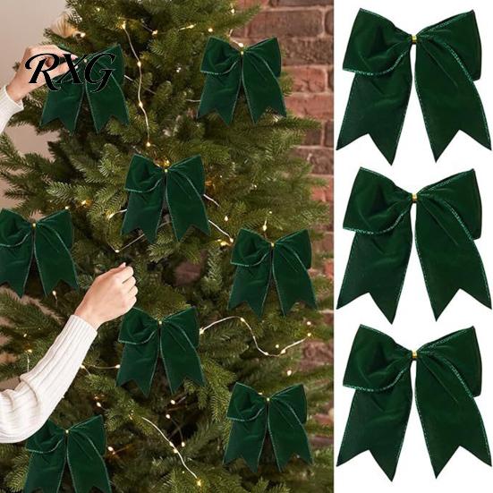 Staircase Hanging Bows 2Pcs Christmas Tree Bow Decors, Velvet Fabric Holiday Wreath Ornament Seasonal Home Accents for Home, Festive Garland