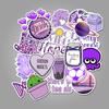 50 Purple Cartoon Graffiti Stickers for Suitcase, Water Bottle, Skateboard, Refrigerator - Waterproof and Mixable Decals